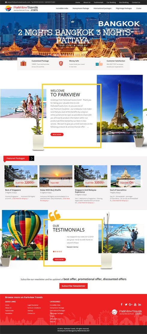 tours and travels website in india