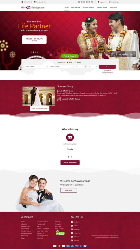 matrimonial website business plan